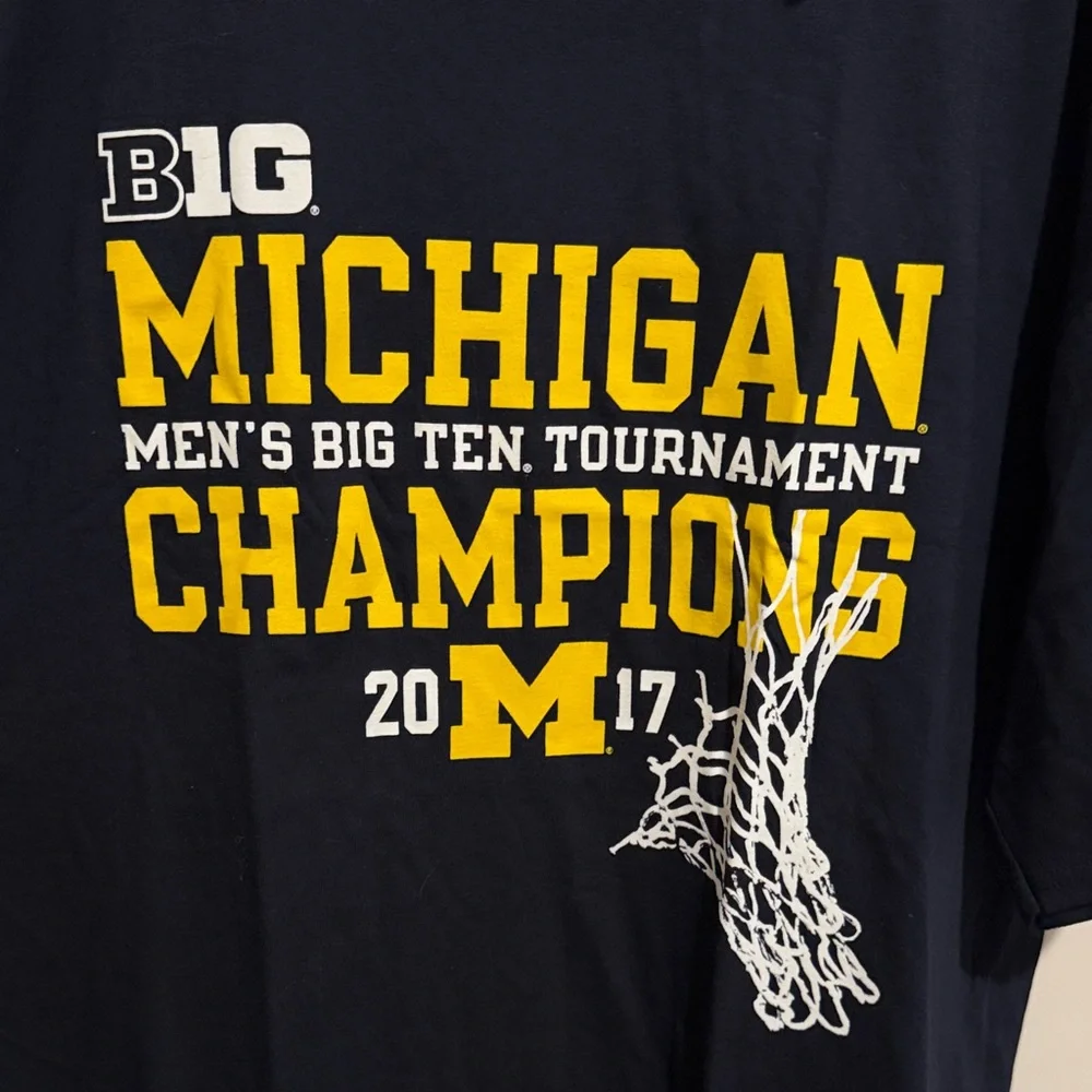 Champion Navy Michigan Big Ten Basketball Champions Tee - Picture 7 of 8